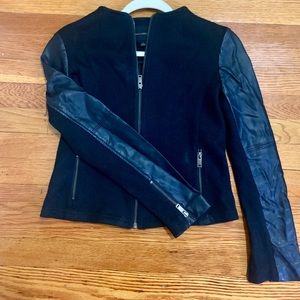 Banana Republic black jacket w/ pleather sleeves
